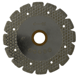 Electroplated Blade for Marble (Dotted V-Slot) 4" · 18mm · 1mm · Cut+Grind