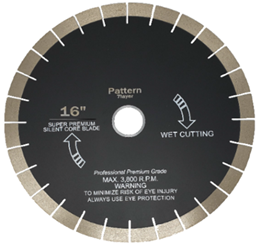 PROPAT Patterened Diamond Blade (Premium-Tip) 16" · 25mm · 3.2mm · Hard Bond